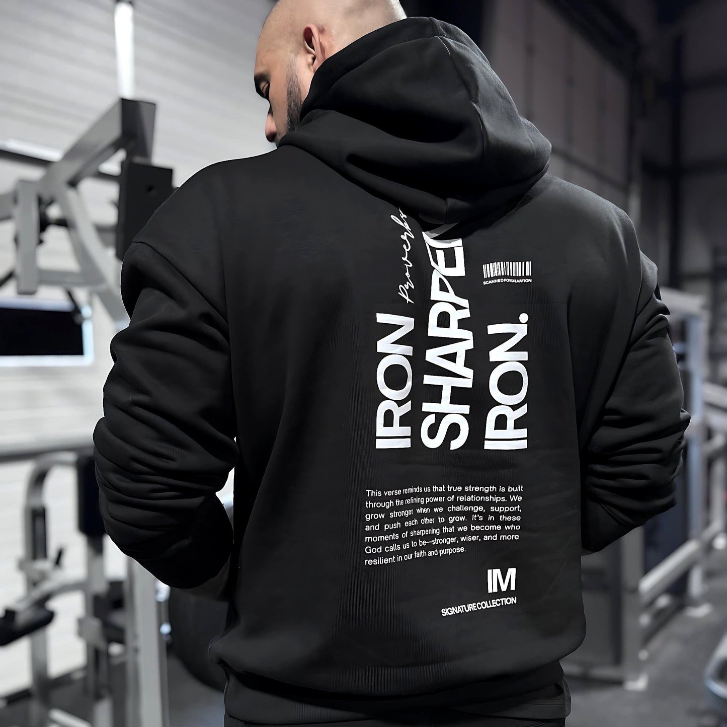 Iron Sharpens Iron Hoodie - 350 GSM | Unisex | Relaxed-Fit | Deep Set Hood | Black