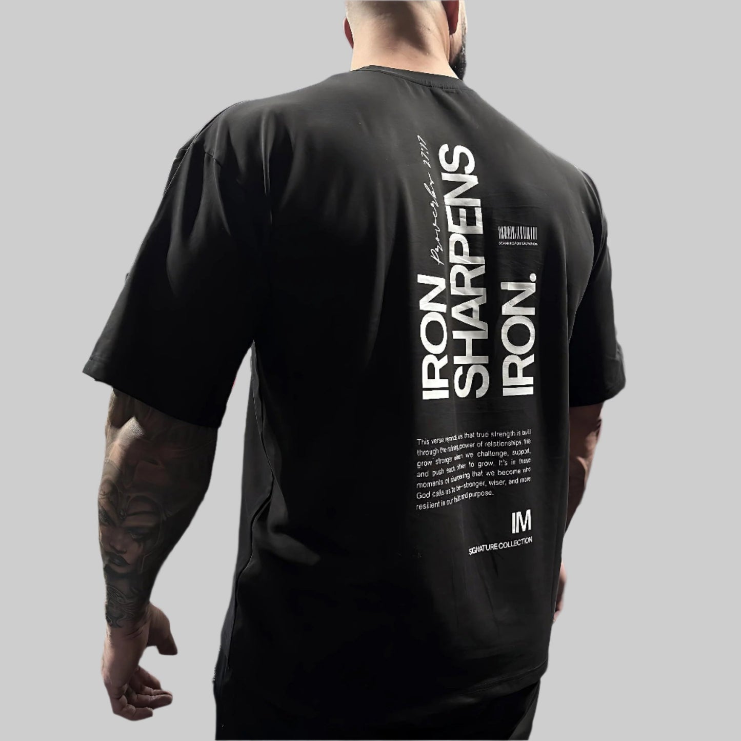 Iron Sharpens Iron Tee - 240 GSM | Unisex | Premium Drop Shoulder | Black