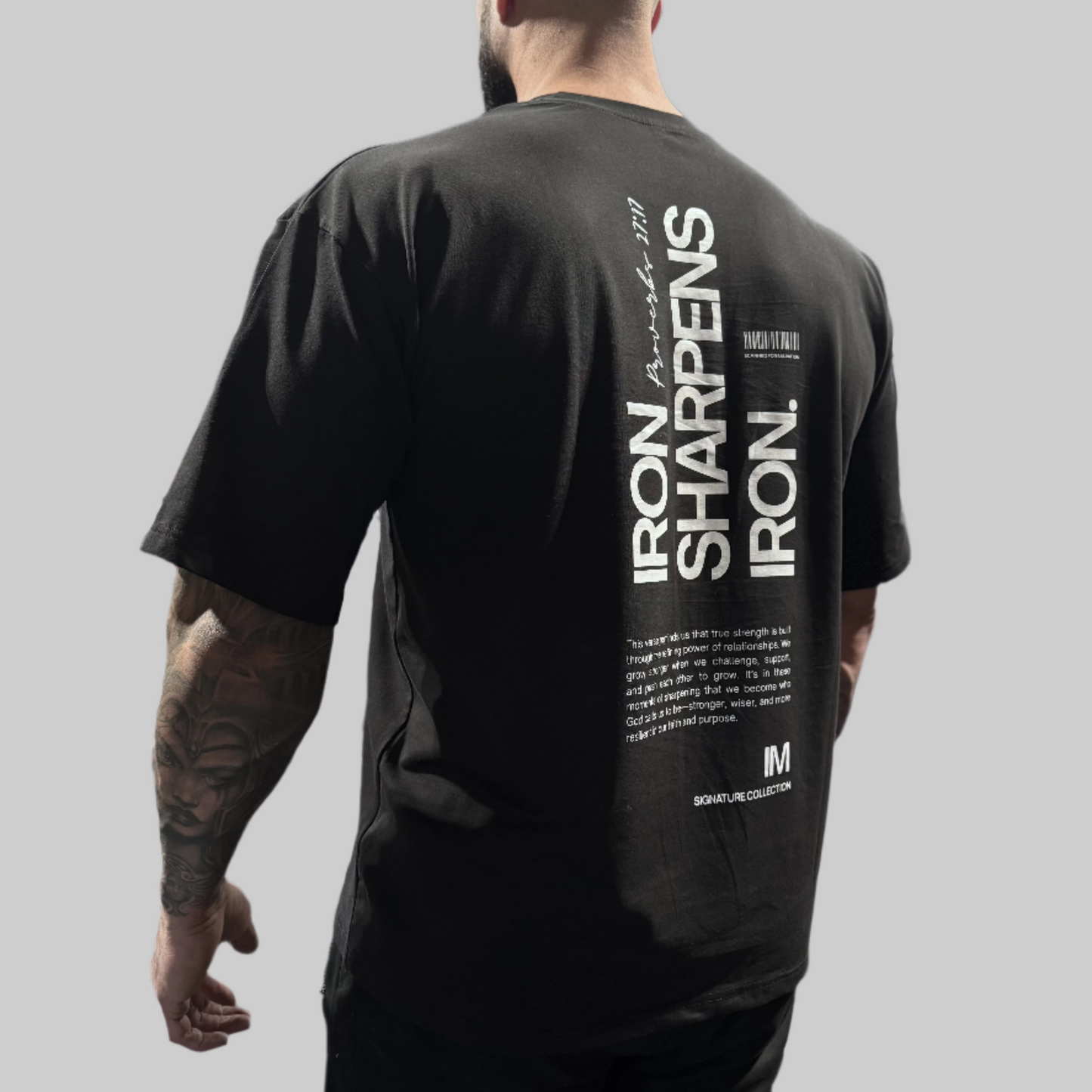 Iron Sharpens Iron Tee - 240 GSM | Unisex | Premium Drop Shoulder | Black
